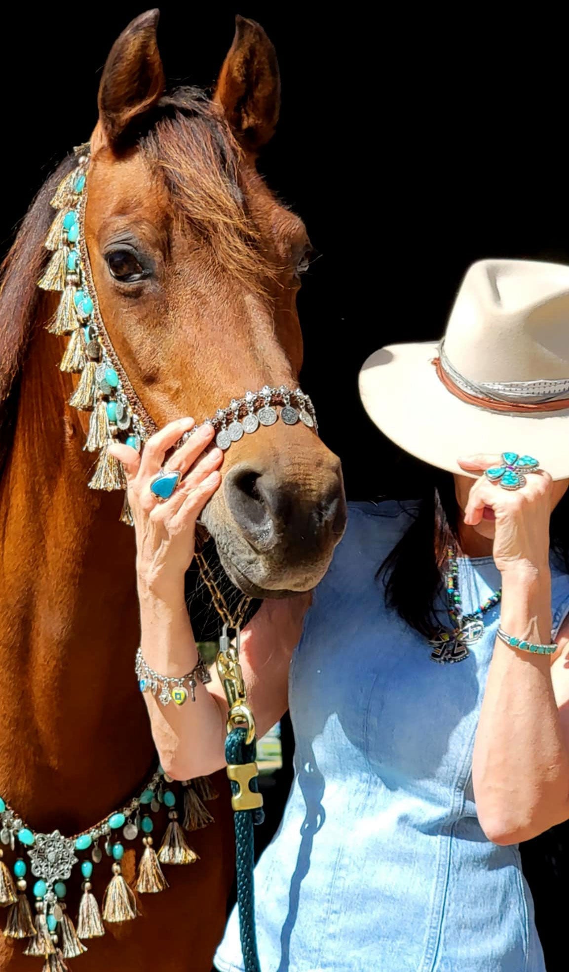 Sterling Silver Kingman Polychrome Turquoise Heart Row Bracelet
